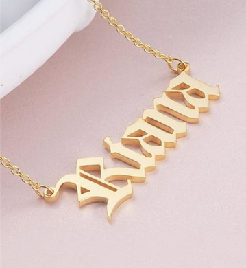 Personalised Old English Name Necklace