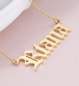 Personalised Old English Name Necklace